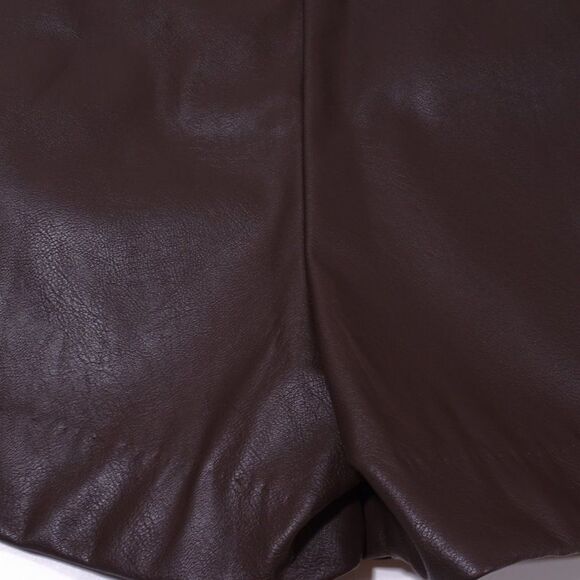 Nonchalant Label Shae Vegan Leather Shorts Brown Sz XS NWT 298 - Picture 4 of 14